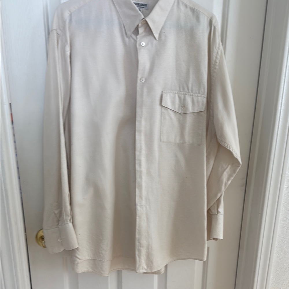 Giorgio Armani Cream Casual Button Down Shirt